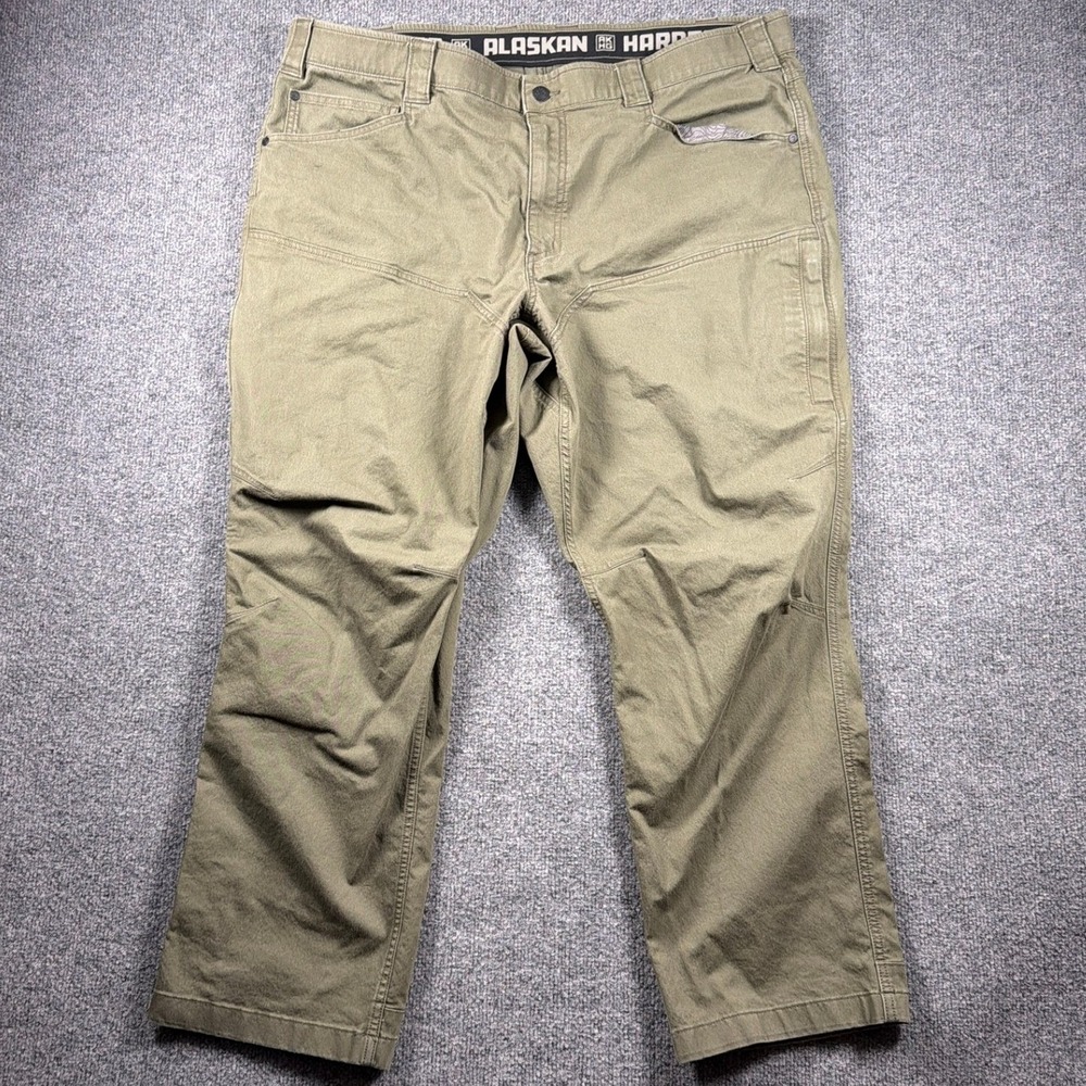 Duluth Trading Co AKHG Stone Run Pants Mens 42x30 Green Relaxed Alaskan Hardgear